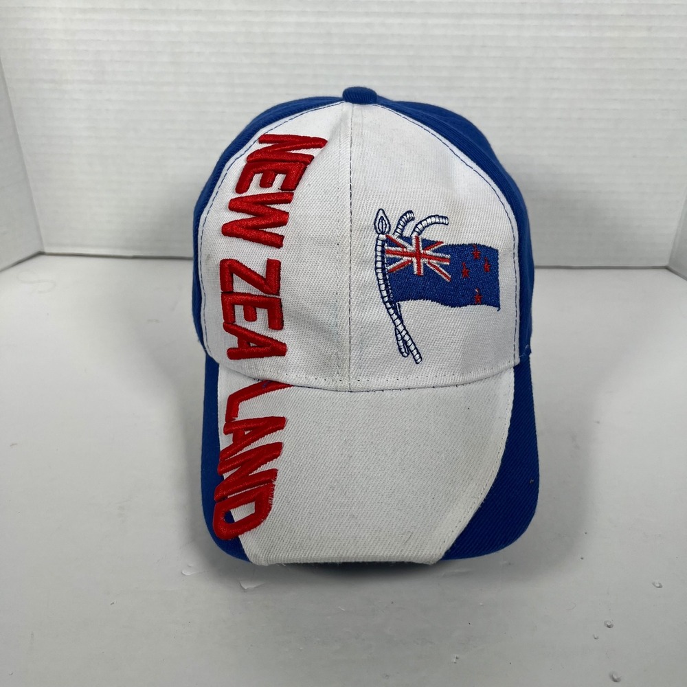 New Zealand Souvenir Baseball Cap Blue White Red Embroidered Adjustable Hat